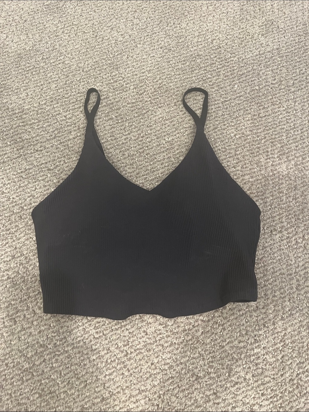 Athleta Black Ribbed V-Neck Cami
